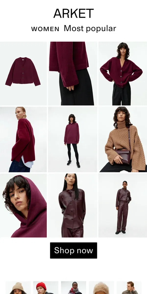 Email from ARKET. Autumn favourites – Burgundy