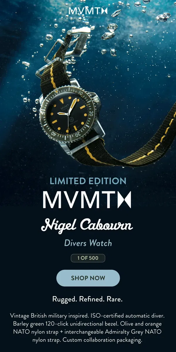 Email from MVMT. Don't Miss This 1 of 500 Watch