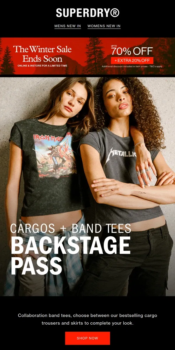 Email from Superdry. Music For Your T-Shirts 🤘