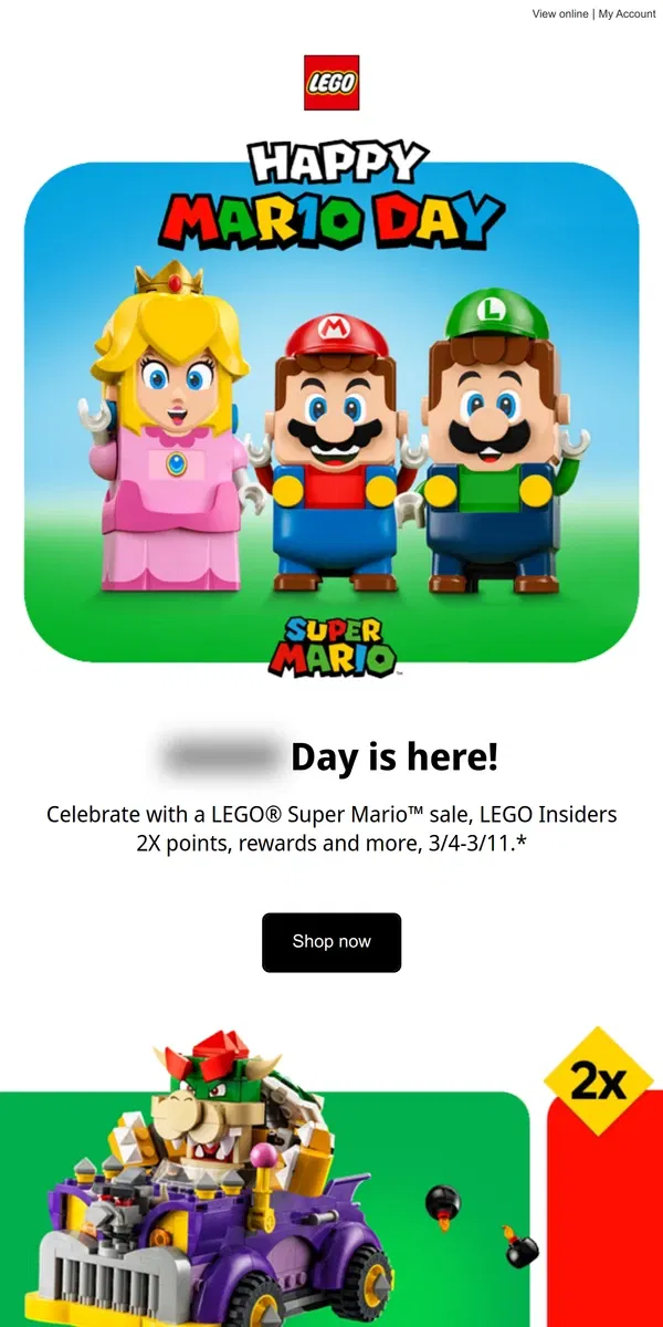 Email from Lego. It’s Mario time