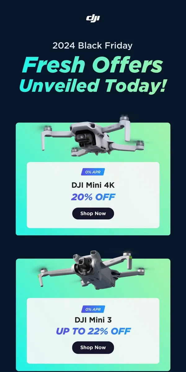 Email from DJI. Fresh Offers  Unveiled Today