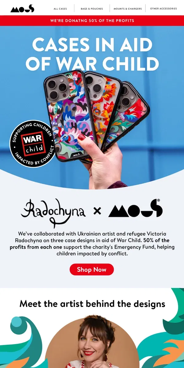 Email from Mous. Celebrating Ukrainian art. Supporting War Child