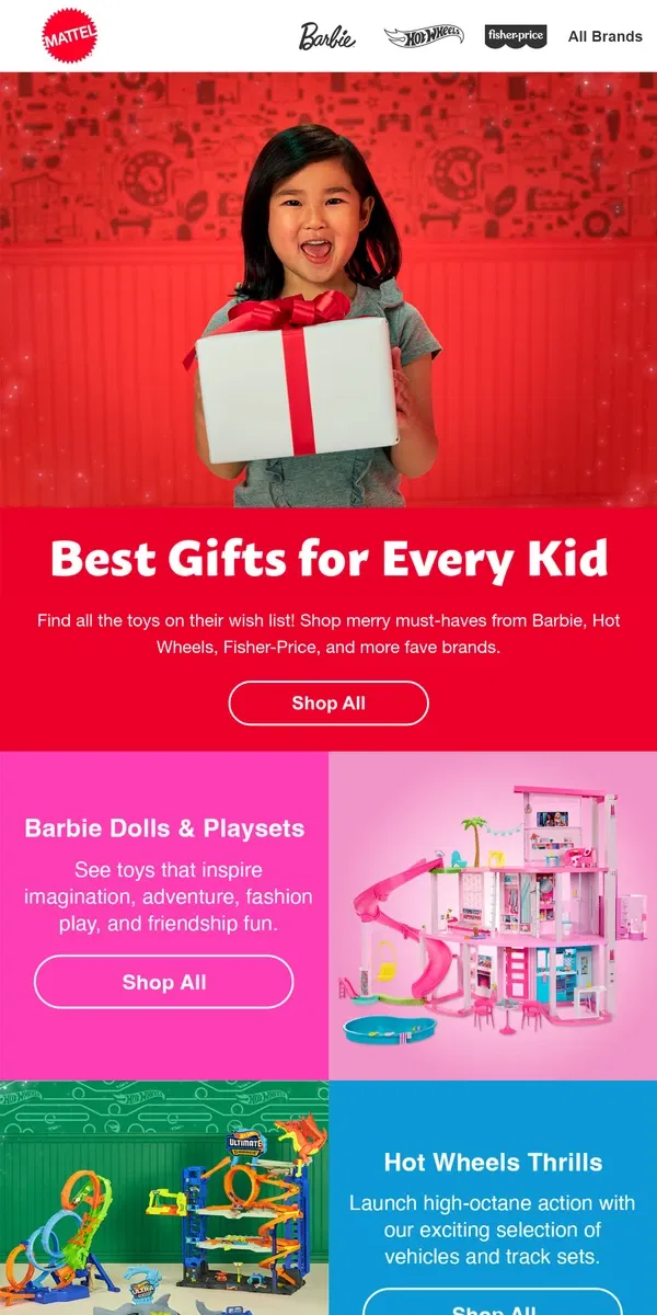 Email from Mattel Store. Oops! Our Site Is Back Up.