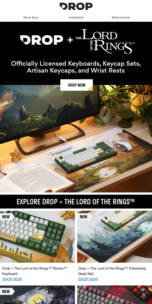 Email from Drop. Explore the World of Middle-earth