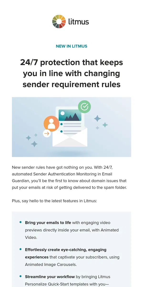 Email from Litmus. Don't let your hard work get sent to spam