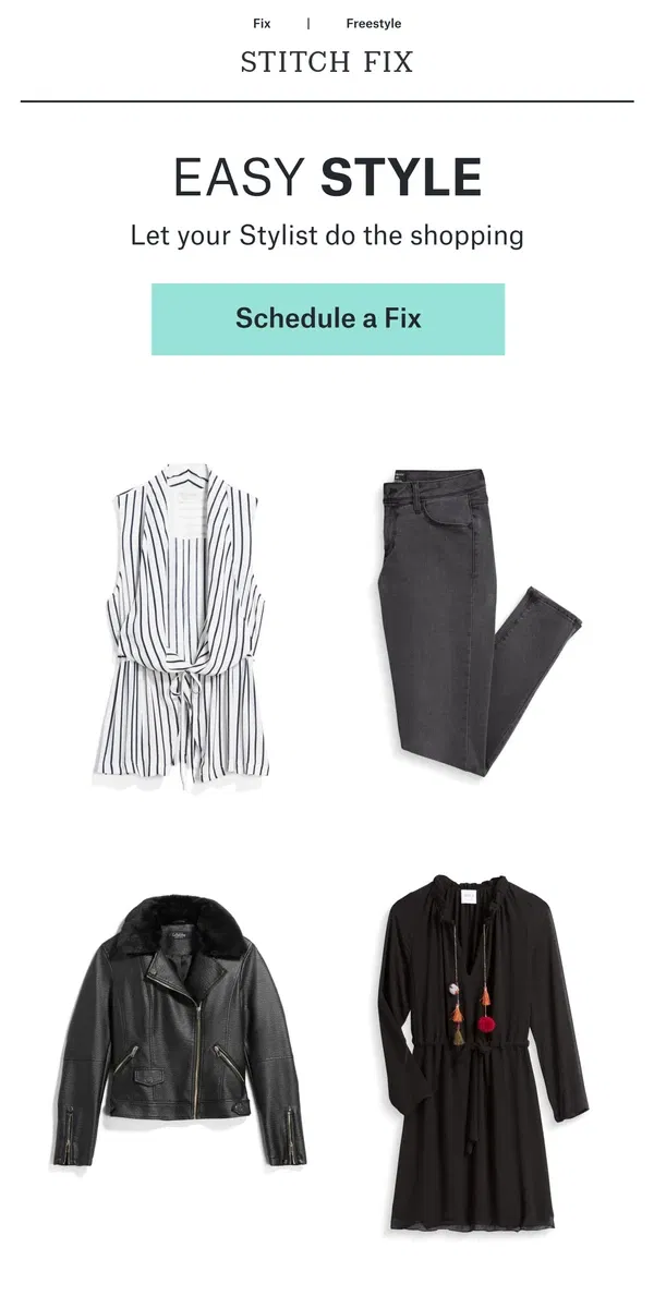 Email from Stitch Fix. New year, fresh looks