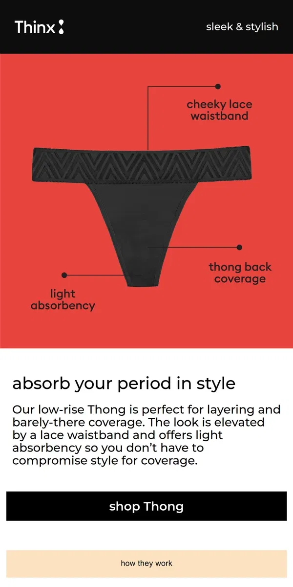 Email from Thinx. A thong for your period 🩸