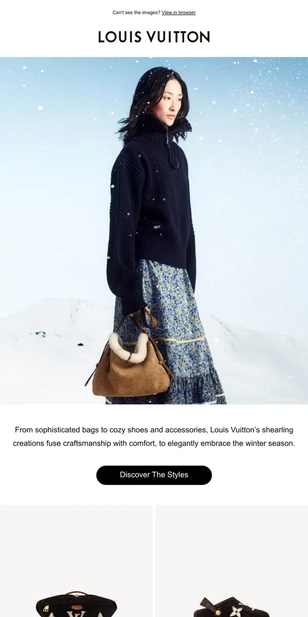 Email from Louis Vuitton. LV Ski: The Shearling Edit