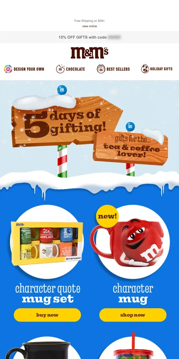 Email from M&M's. Day 2: Not Sure What Gift to Give? ☕