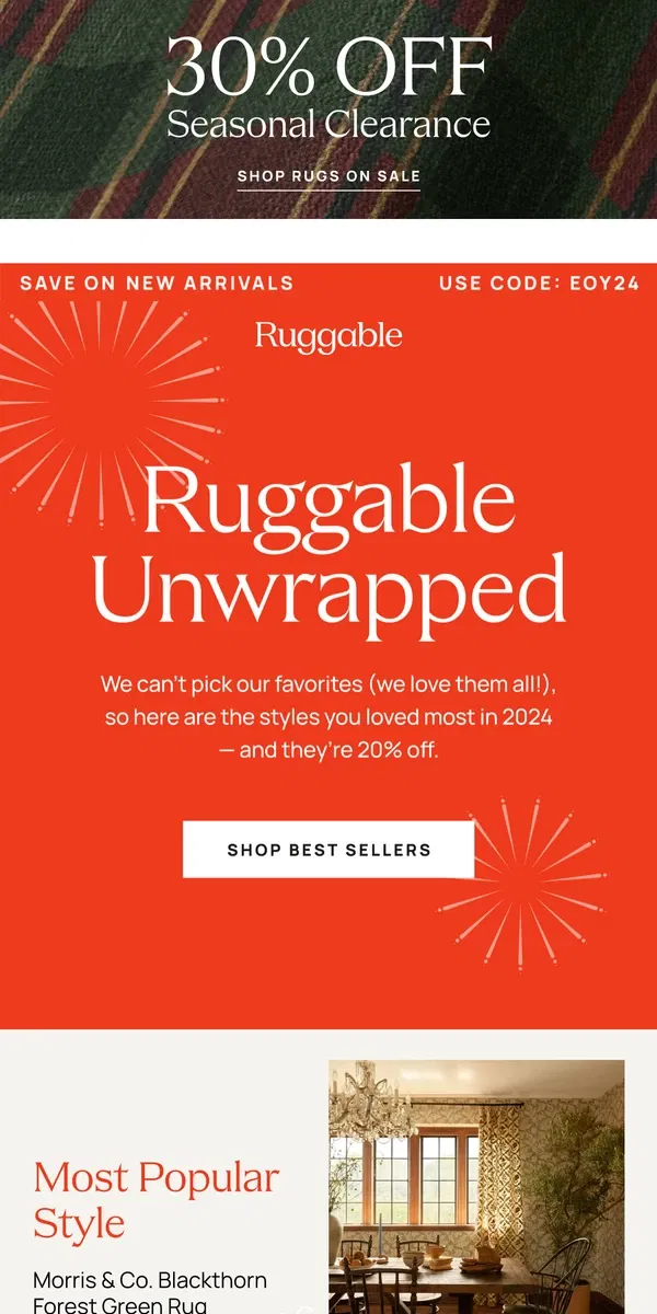 Email from Ruggable. We put EVERYTHING on sale 🙌