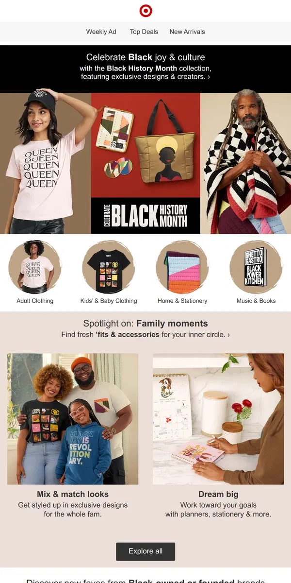 Email from Target. Discover the new Black History Month collection 🙌