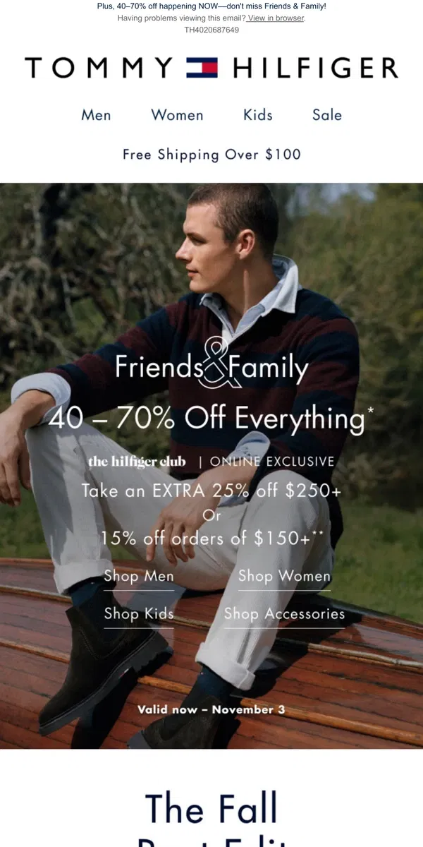 Email from Tommy Hilfiger. The Men's Pant Edit—build a strong foundation for fall style