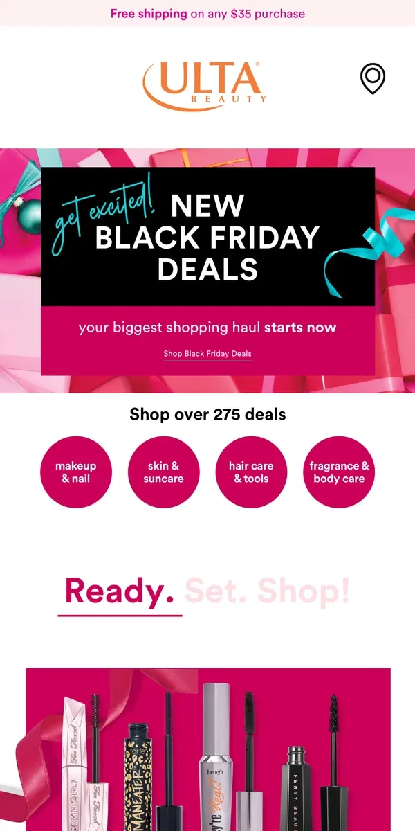 Email from Ulta Beauty. NEW Black Friday Deals 💘 + Up to 50% off 👏