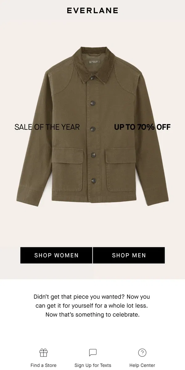 Email from Everlane. Our Gift to You