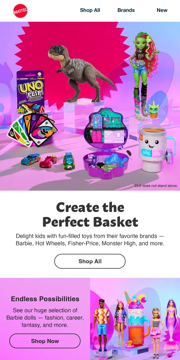 Email from Mattel Store. Need Basket Fillers? Hop to It!