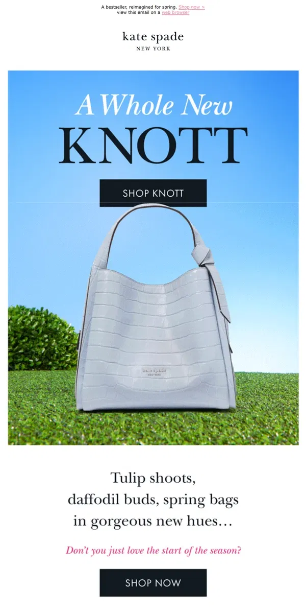 Email from Kate Spade. Just added: new spring bags