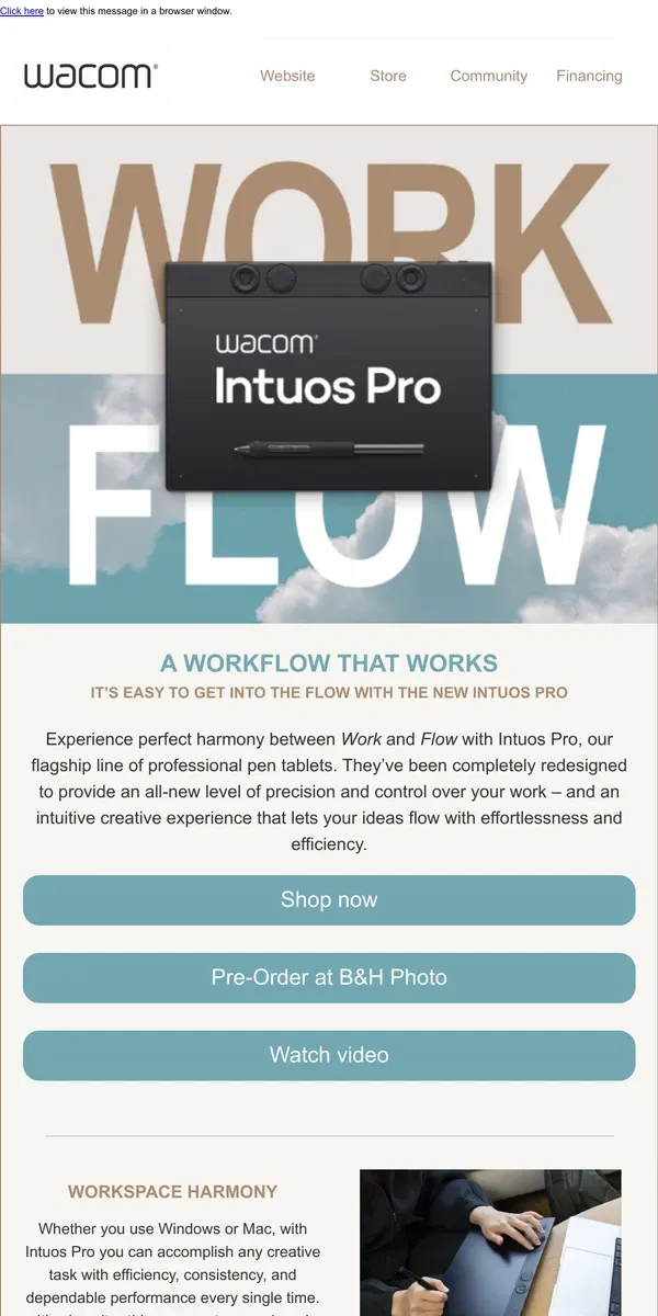 Email from Wacom. Introducing the New Wacom Intuos Pro