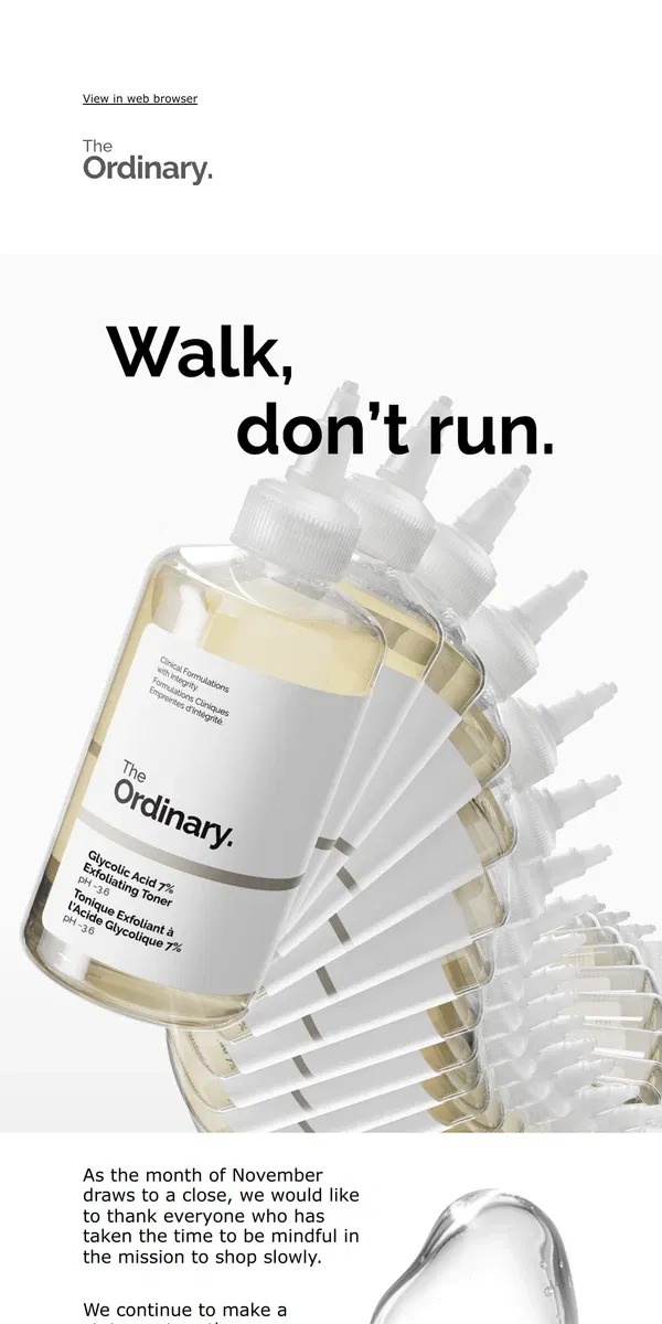 Email from The Ordinary. Only a few days left for 23% off (and free shipping).