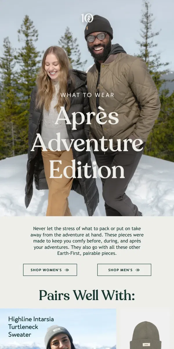 Email from tentree. What to Wear: Après Edition