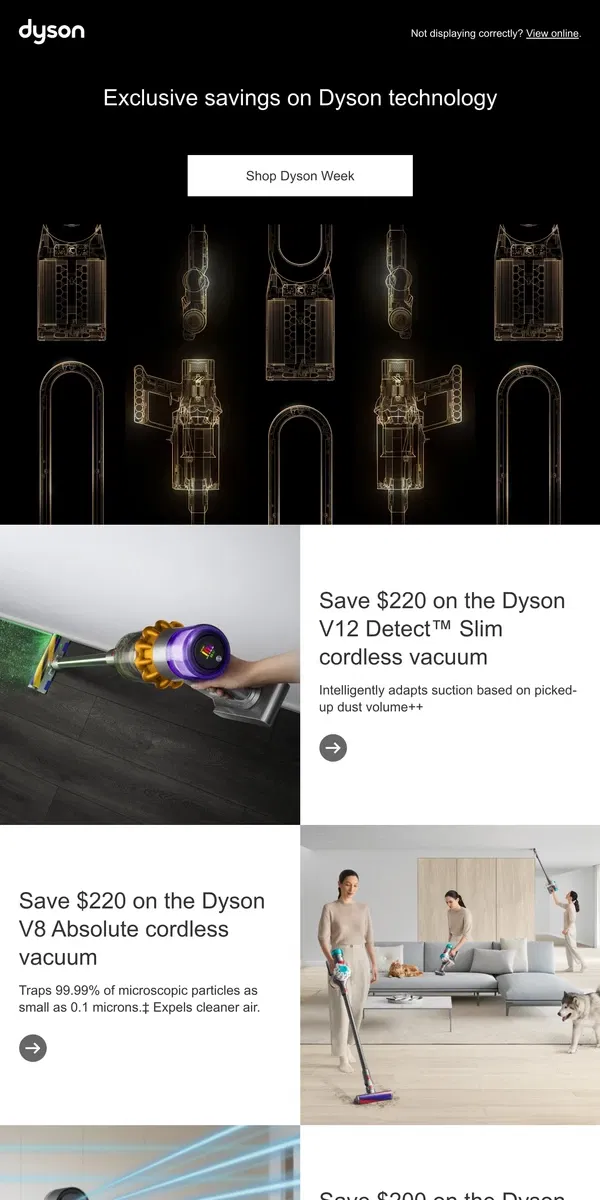 Email from Dyson. Dyson Week is here​