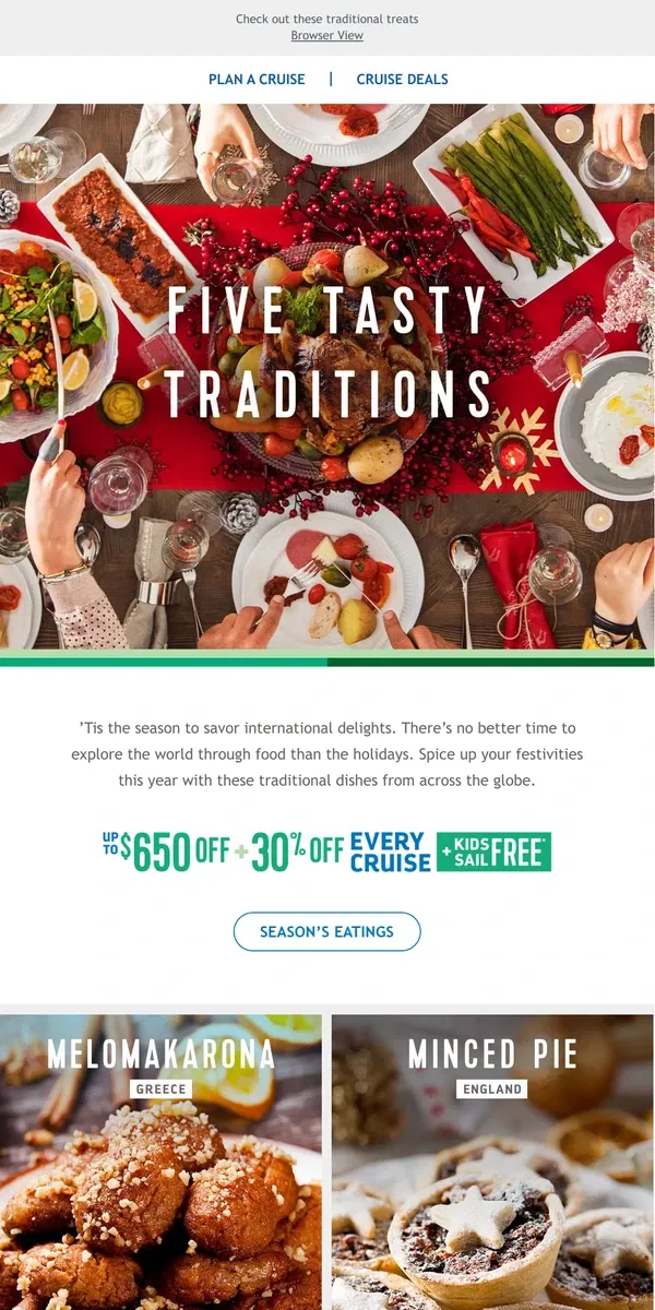 Email from Royal Caribbean. This is how the rest of the world makes merry for the holidays