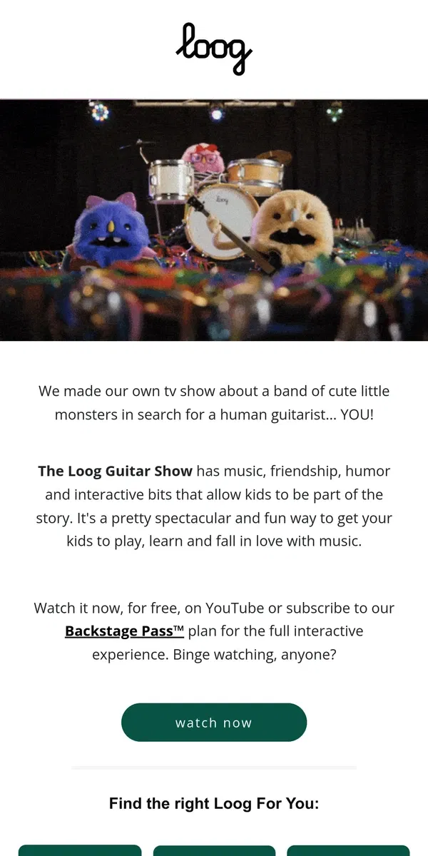 Email from Loog Guitars. Binge watching, anyone?