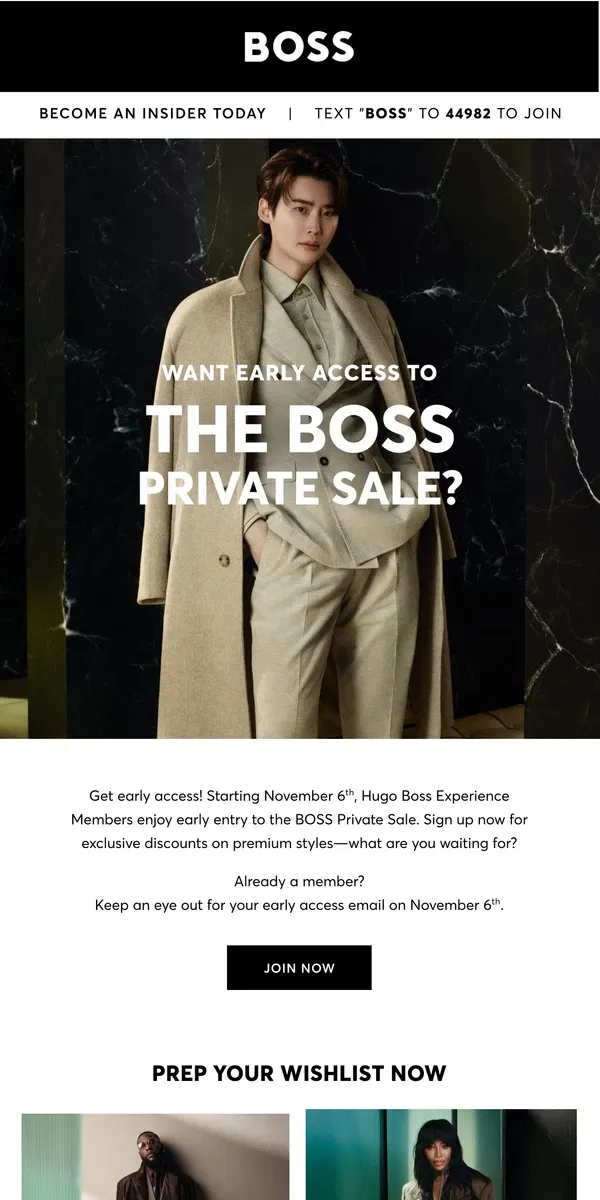 Email from HUGO BOSS. Ready to Unlock the BOSS Private Sale?