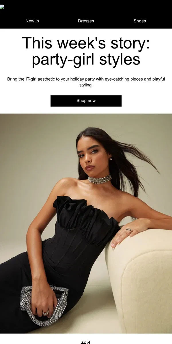 Email from ASOS. This week's story: party-girl styles