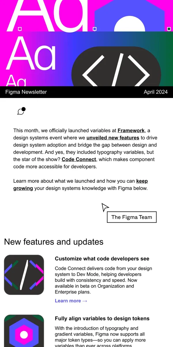 Email from Figma. Make it (Frame) work