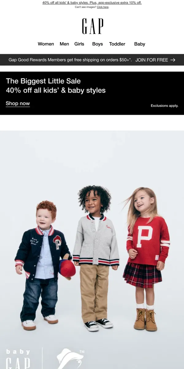 Email from GAP. Little Paddington. Huge love.