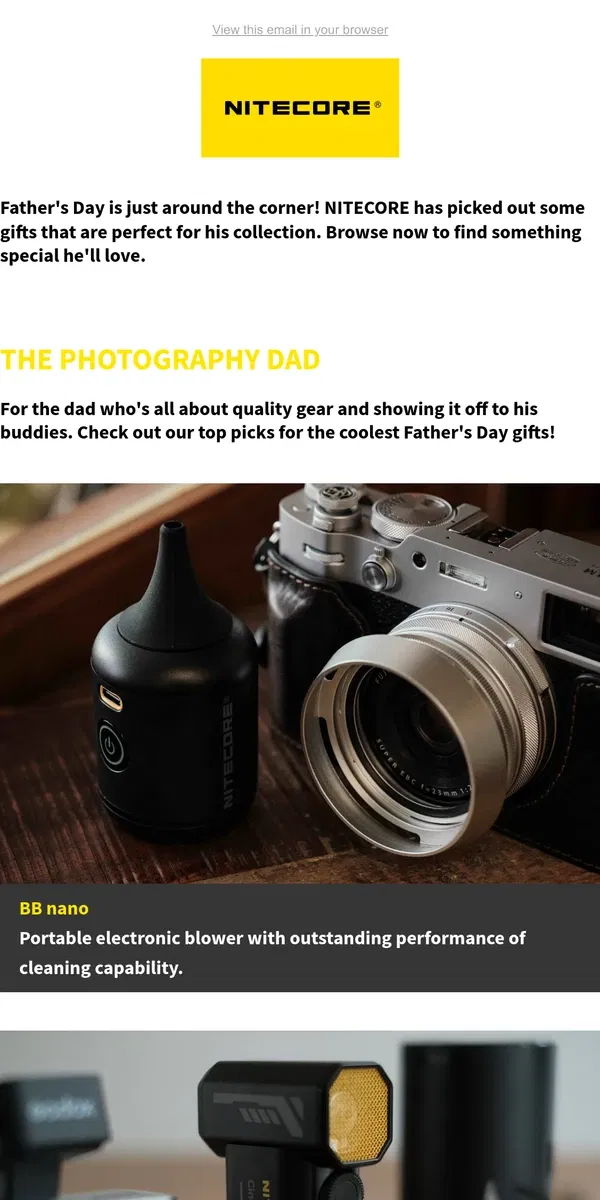 Email from NITECORE. 2024 Father's Day Gift Guide | NITECORE Image