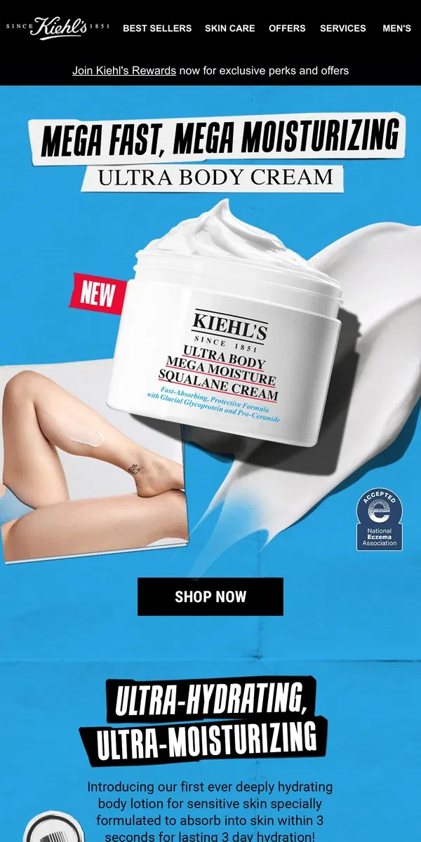 Email from Kiehl's. ULTRA ALERT: Meet Ultra Body Cream💧