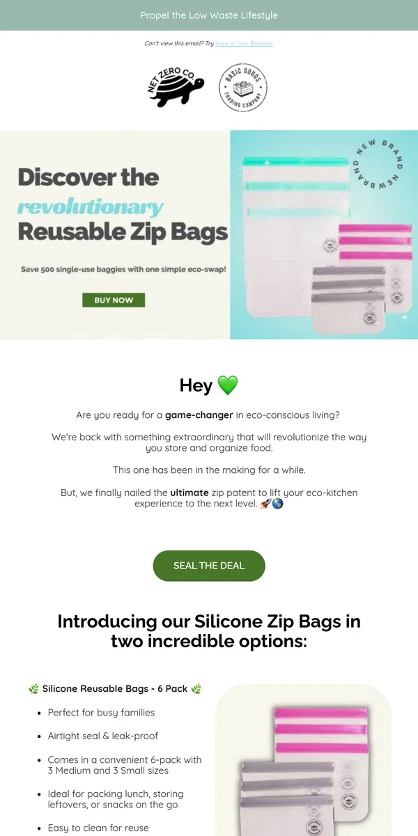 Email from Net Zero Co.. Your Chance to Celebrate Eco-Conscious Convenience. 🎉