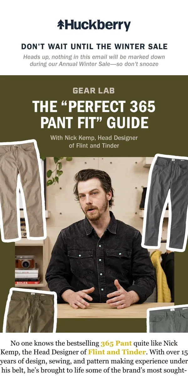 Email from Huckberry. Hell Yeah, Nick.