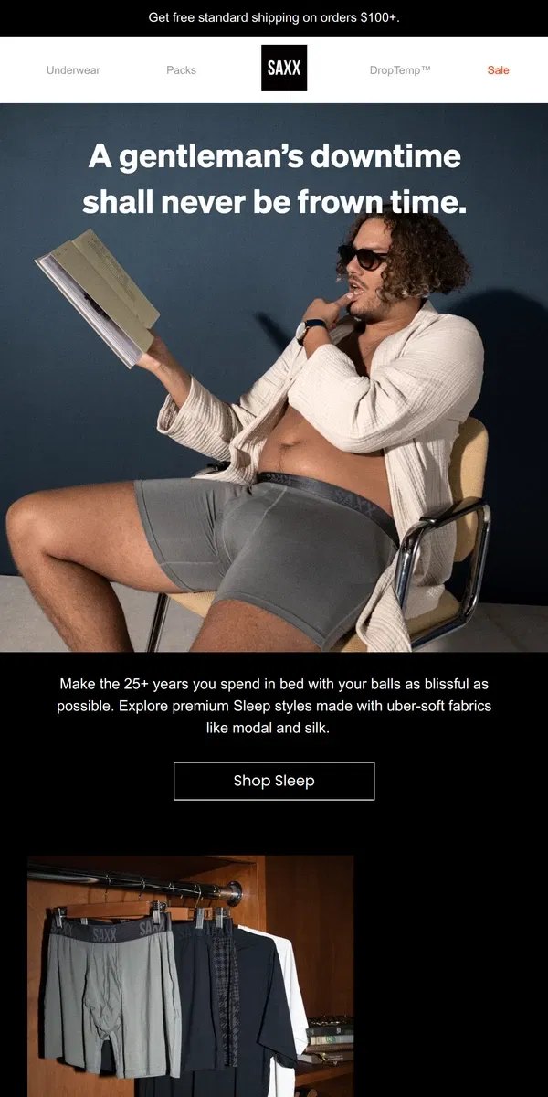 Email from SAXX Underwear. Explore our premium Sleep collection