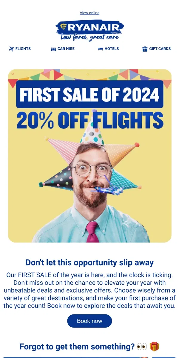 Email from Ryanair. Start 2024 right! 🎉