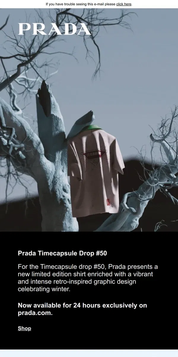 Email from Prada. Now Live: Prada Timecapsule Drop #50