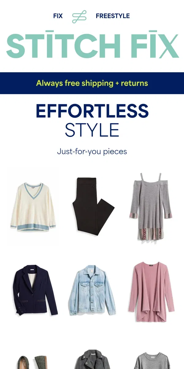 Email from Stitch Fix. Fresh styles straight to your door