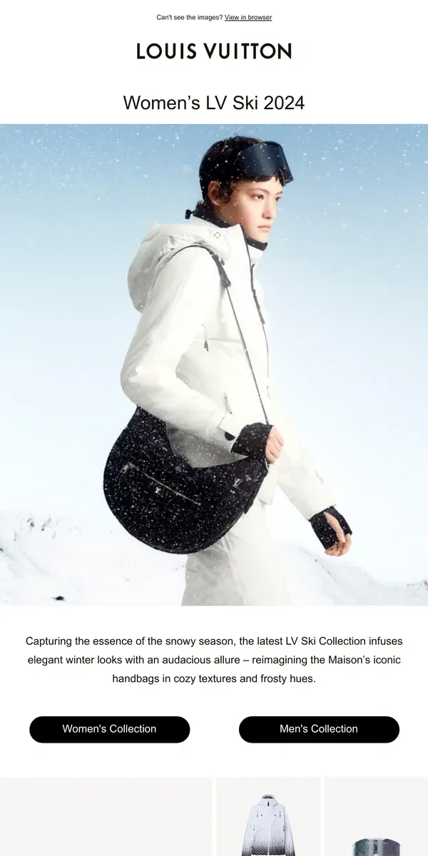 Email from Louis Vuitton. Women’s LV Ski Collection