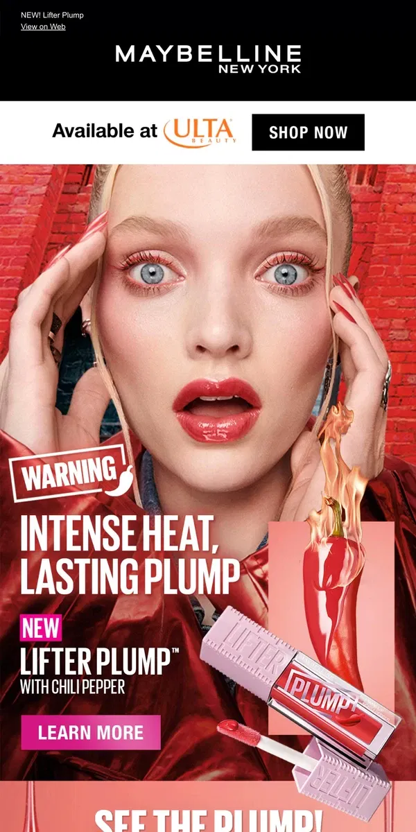 Email from Maybelline. it's getting hot in here 😉 🌶️