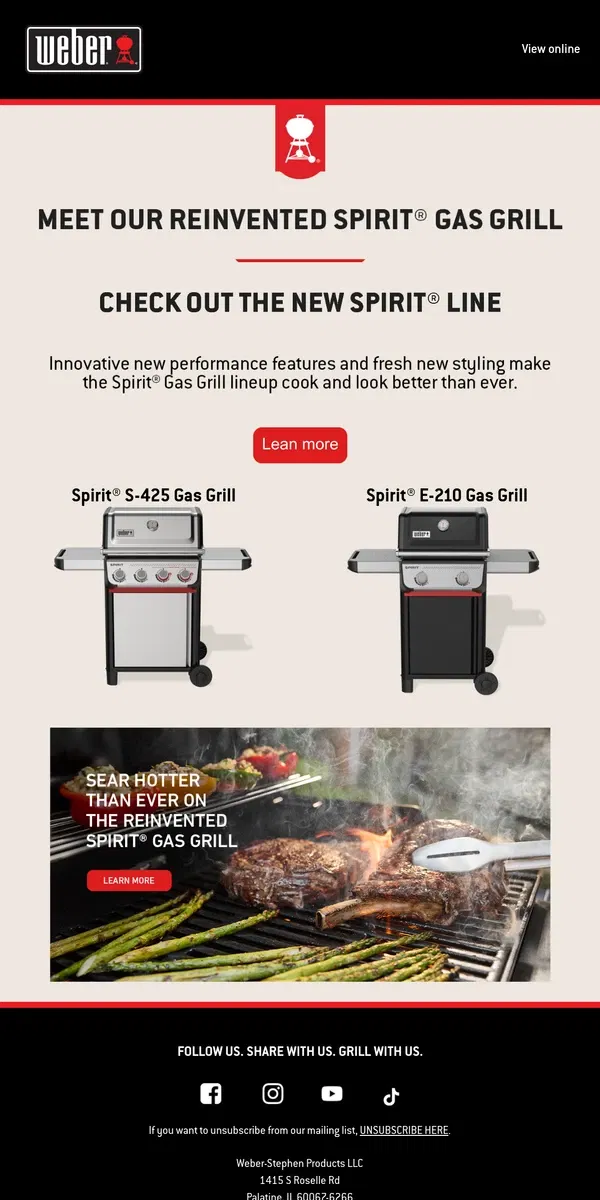 Email from Weber. The Next Evolution in Grilling Has Arrived