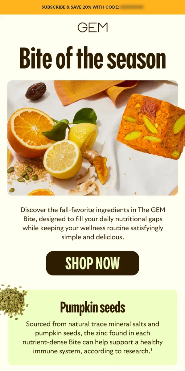 Email from GEM. Cozy days, healthier routines