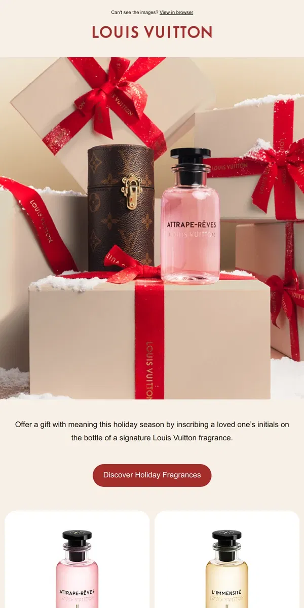 Email from Louis Vuitton. Louis Vuitton Fragrances: A Personalized Touch