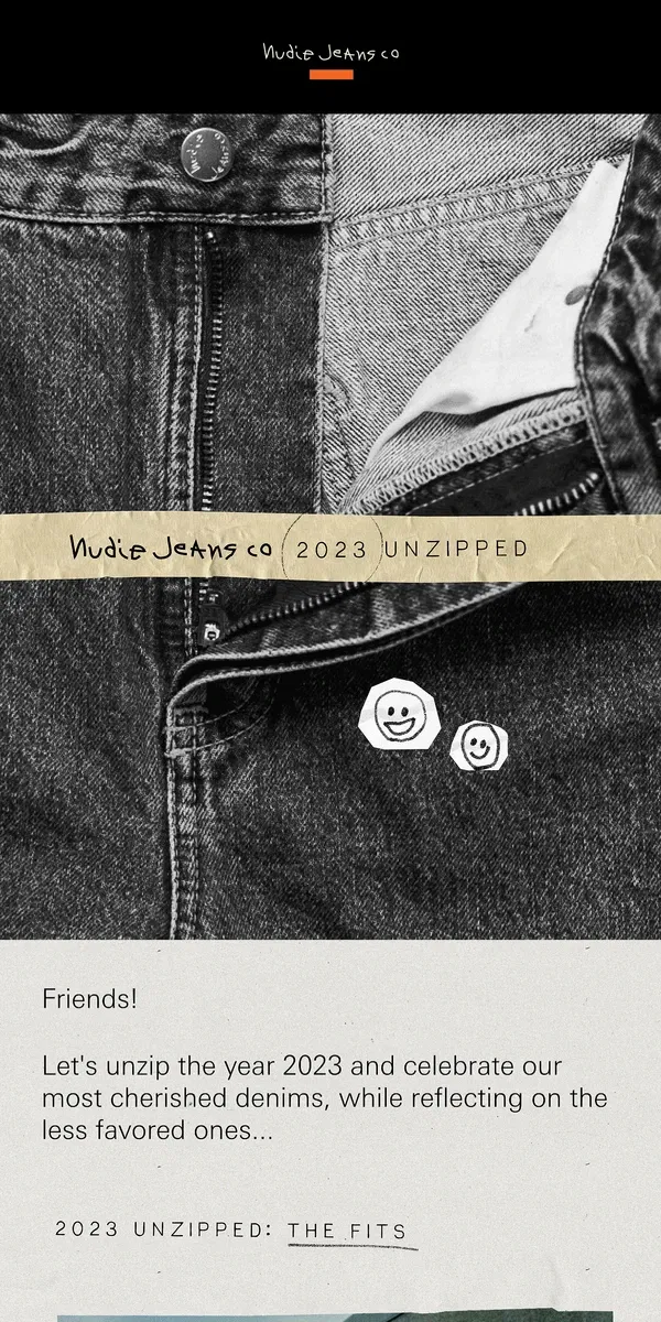 Email from Nudie Jeans. 2023 UNZIPPED!