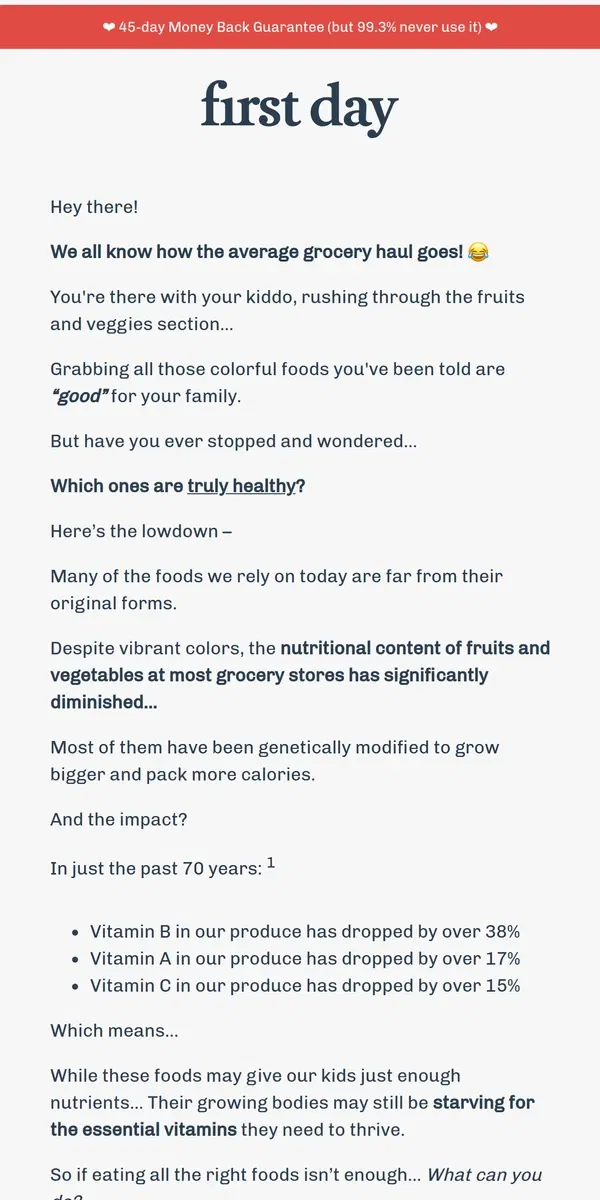 Email from First Day. What's really in your "healthy" grocery cart? 🛒