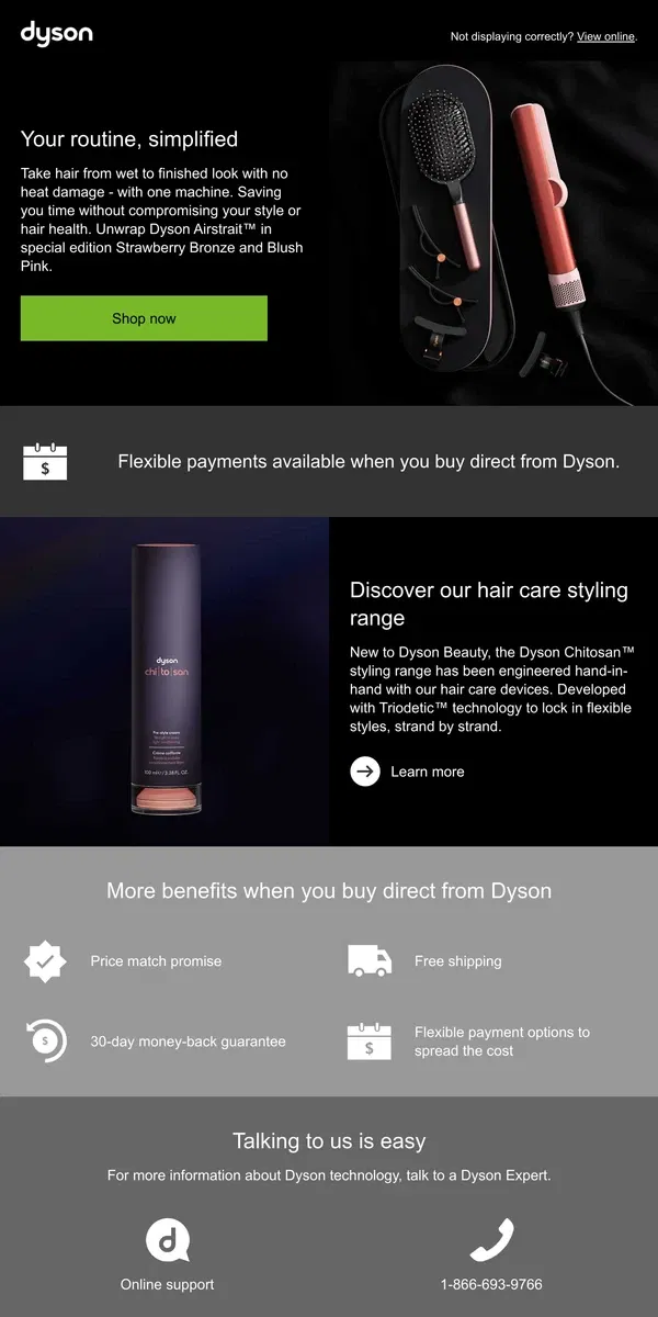 Email from Dyson. Your routine, simplified