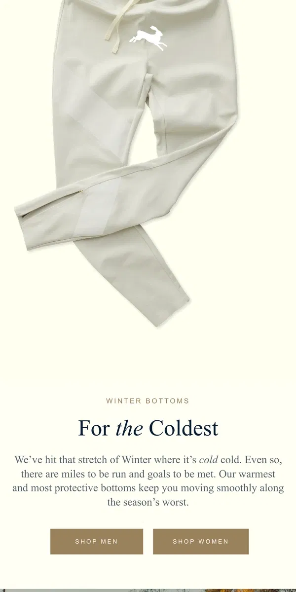 Email from Tracksmith. Ready for the Cold