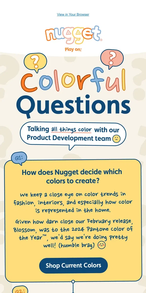 Email from Nugget. How do we pick our colors?