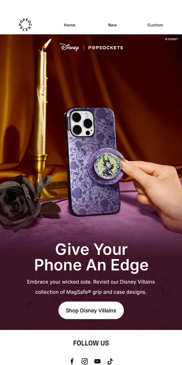 Email from PopSockets. Disney Villains are calling…