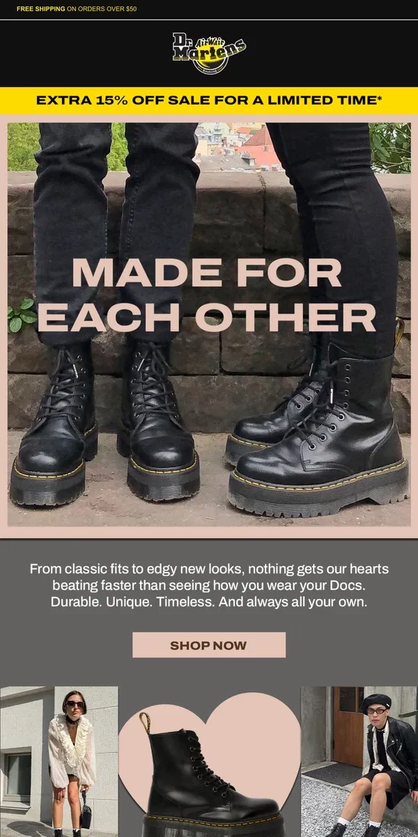 Email from Dr. Martens. Loved by you (and us)